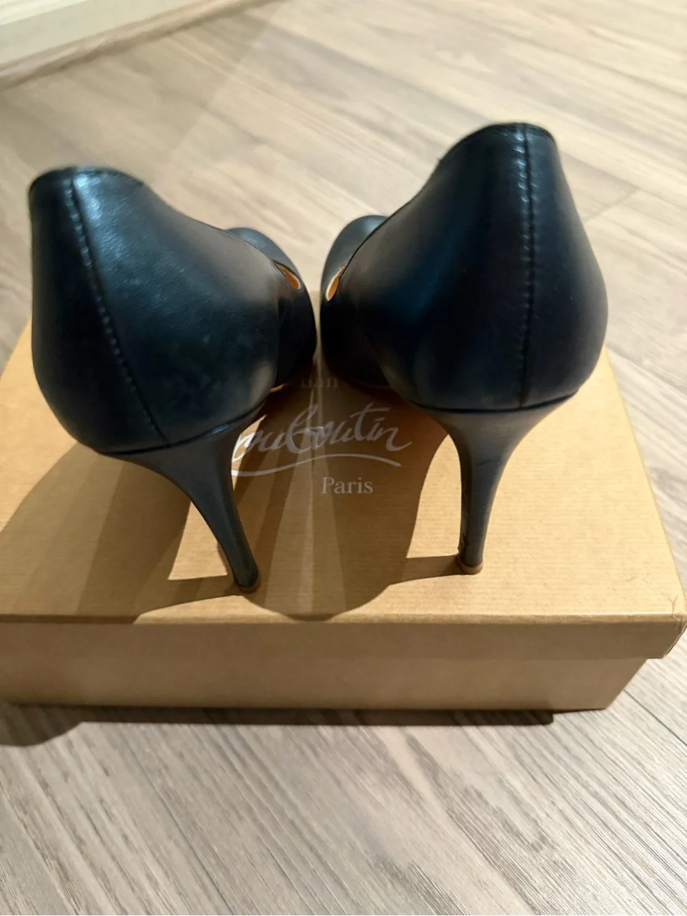 Christian Louboutin Metallic Teal Round-Toe Pumps